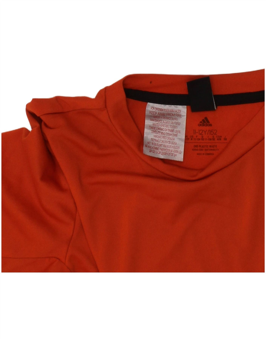 ADIDAS Boys Aeroready T-Shirt Top 11-12 år Orange Colourblock Polyester