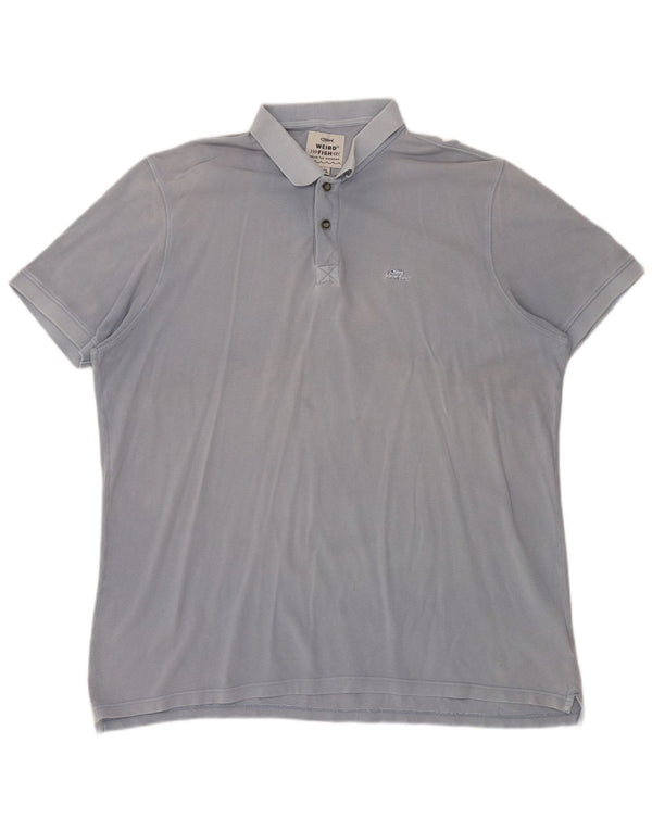 Weird Fish Herre Polo Shirt 2XL Blå Bomuld