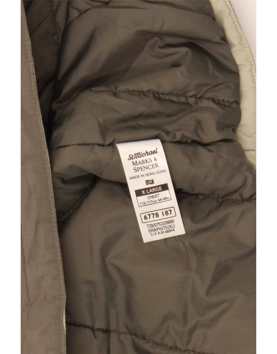 Marks & Spencer Herre Polstret Gilet UK 42 XL Khaki Polyamid
