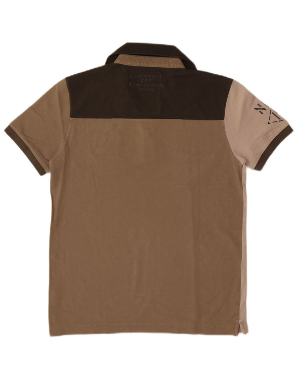 Aeronautica Militare Herre grafisk rugby poloshirt Medium Khaki Colourblock