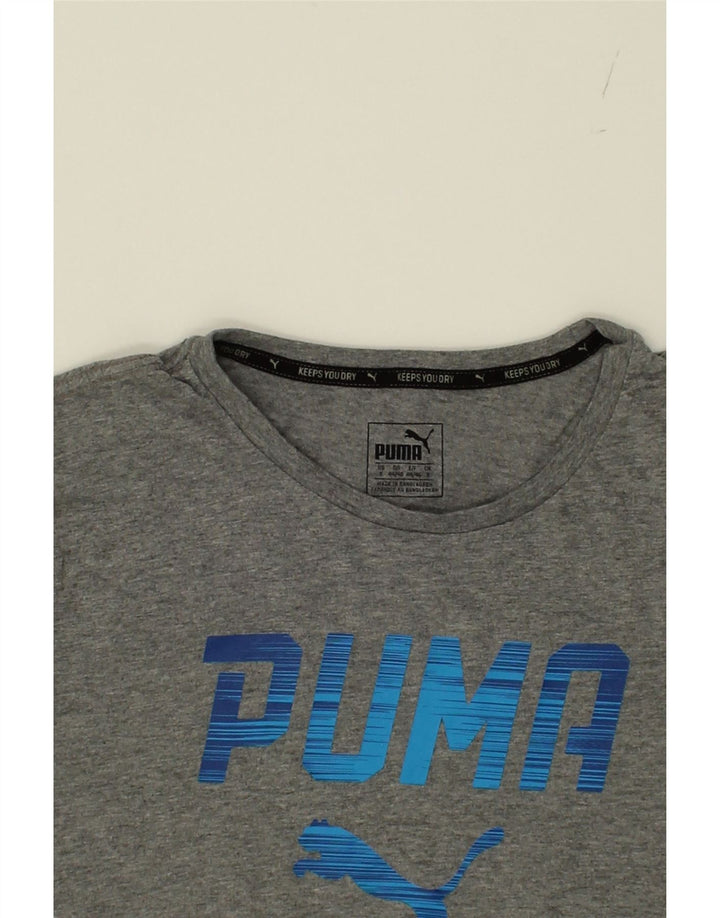 PUMA Mens Graphic T-Shirt Top Small Grey Cotton Vintage Puma and Second-Hand Puma from Messina Hembry 