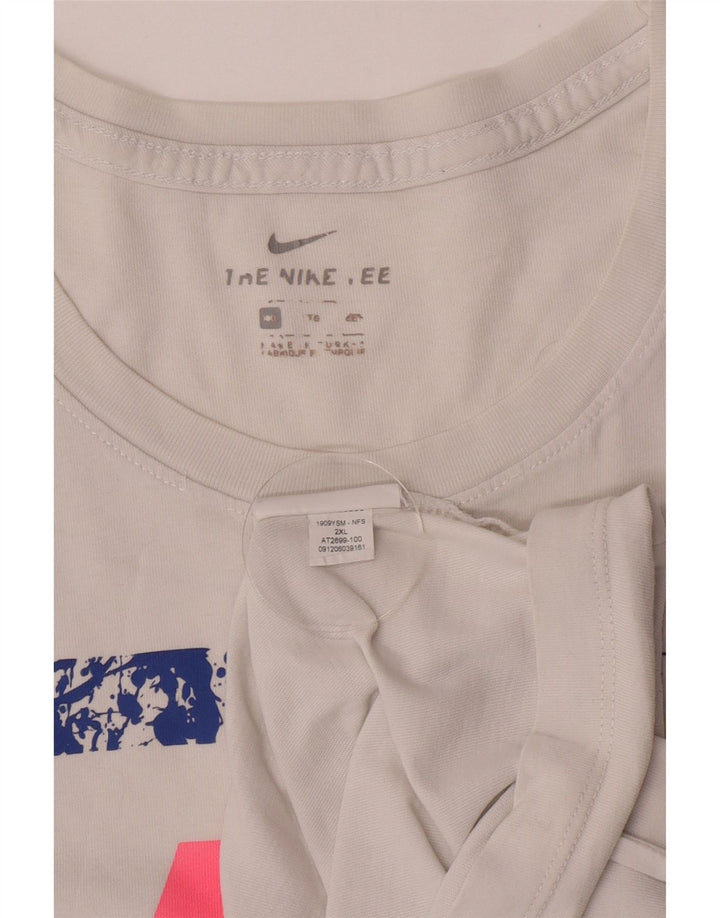 Nike grafisk T-shirt top til mænd 2XL hvid bomuld
