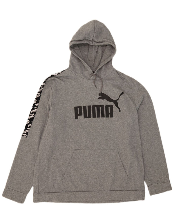 Puma Grafisk hættetrøje til mænd 2XL Grå Colourblock Bomuld
