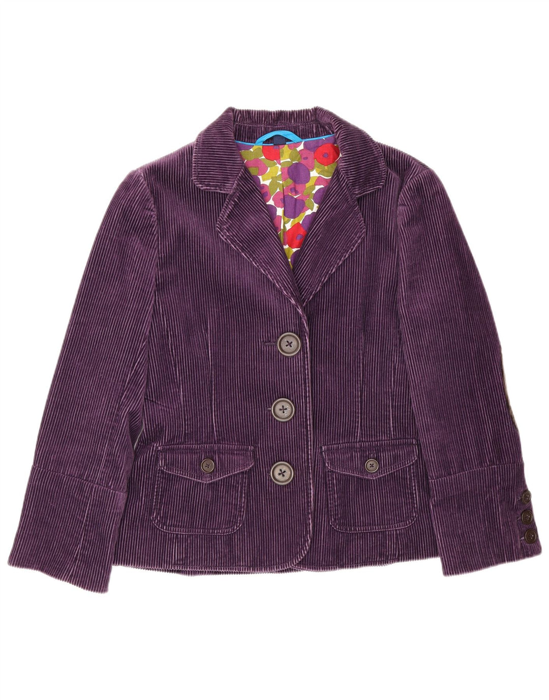 Boden Dame 3-knaps Corduroy Blazer Jacket UK 12 Medium Lilla Bomuld