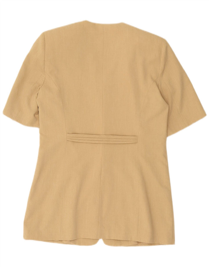 Vintage kortærmet 9-knaps blazerjakke til kvinder EU 38 Medium Beige