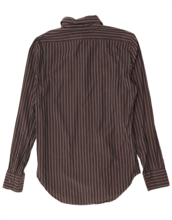 Trussardi herreskjorte str. 39 15 1/2 Mellem grå stribet bomuld