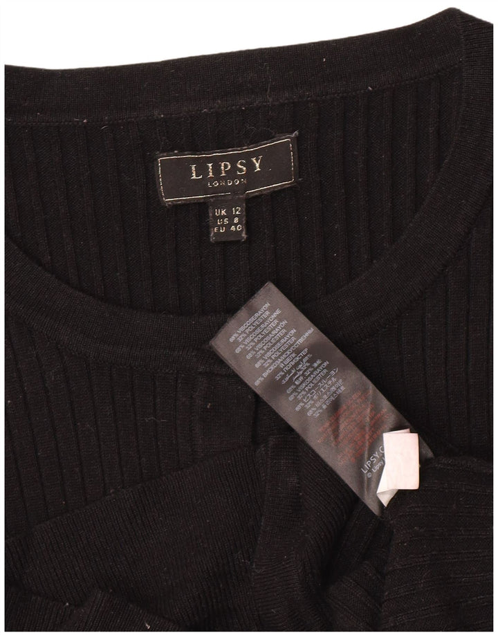 Lipsy Womens Cardigan Sweater UK 12 Medium Black Viscose