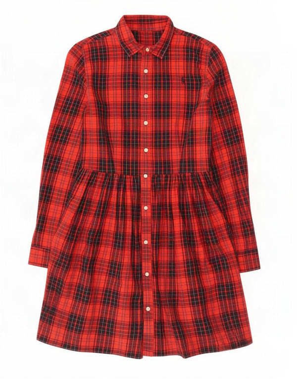 Vintage piger flannel skjortekjole 15-16 år rød ternet