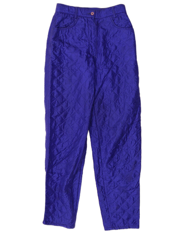 Benetton Womens High Waist Windbreaker Trousers IT 42 Medium W24 L29 Blue