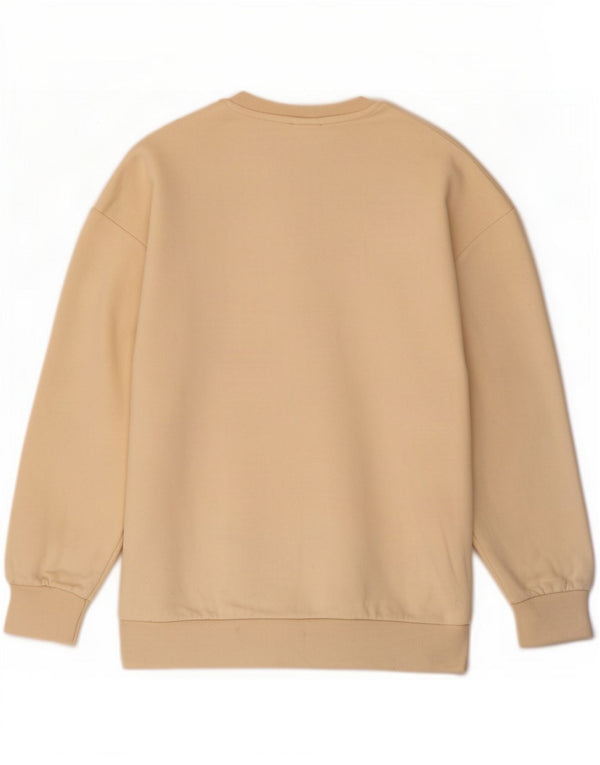 Zara Graphic Sweatshirt Jumper UK 10 Small Beige Bomuld