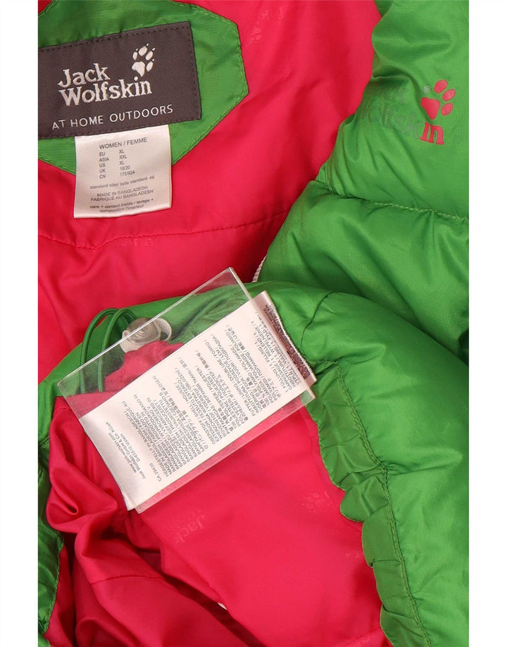 Jack Wolfskin Dame Polstret Jakke UK 18/20 XL Grøn Polyester