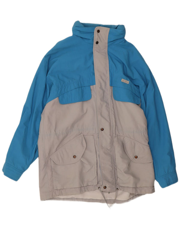 San Felice Windbreaker Coat med hætte til mænd UK 40 Stor blå farveblok