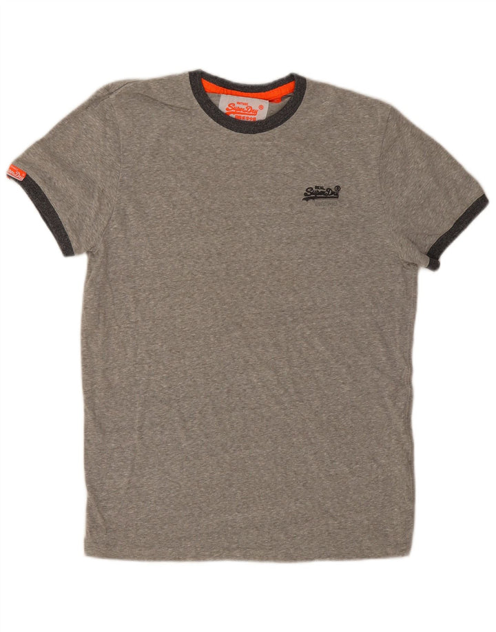 Superdry T-shirt top mellem grå bomuld til mænd