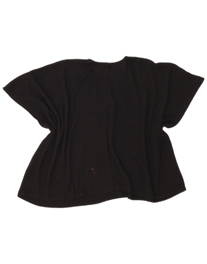 Zara Dame Poncho Bluse Top UK 14 Medium Sort Viscose