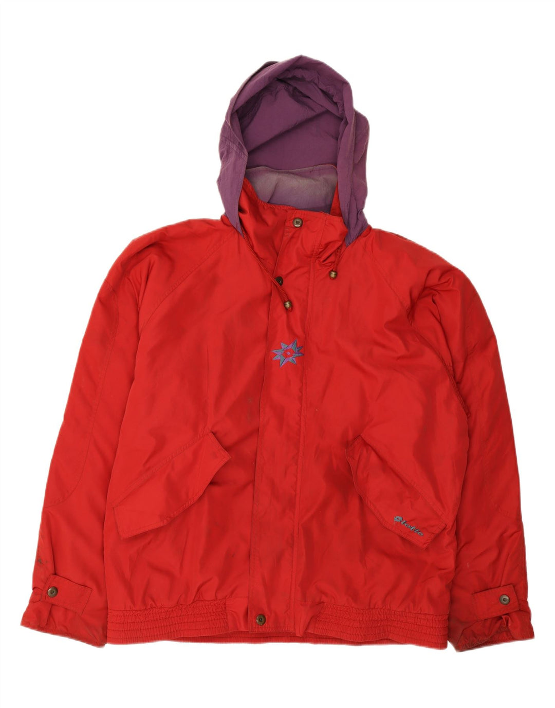 LOTTO Mens Hooded Windbreaker Jacket UK 40 Large Red Vintage Lotto and Second-Hand Lotto from Messina Hembry 