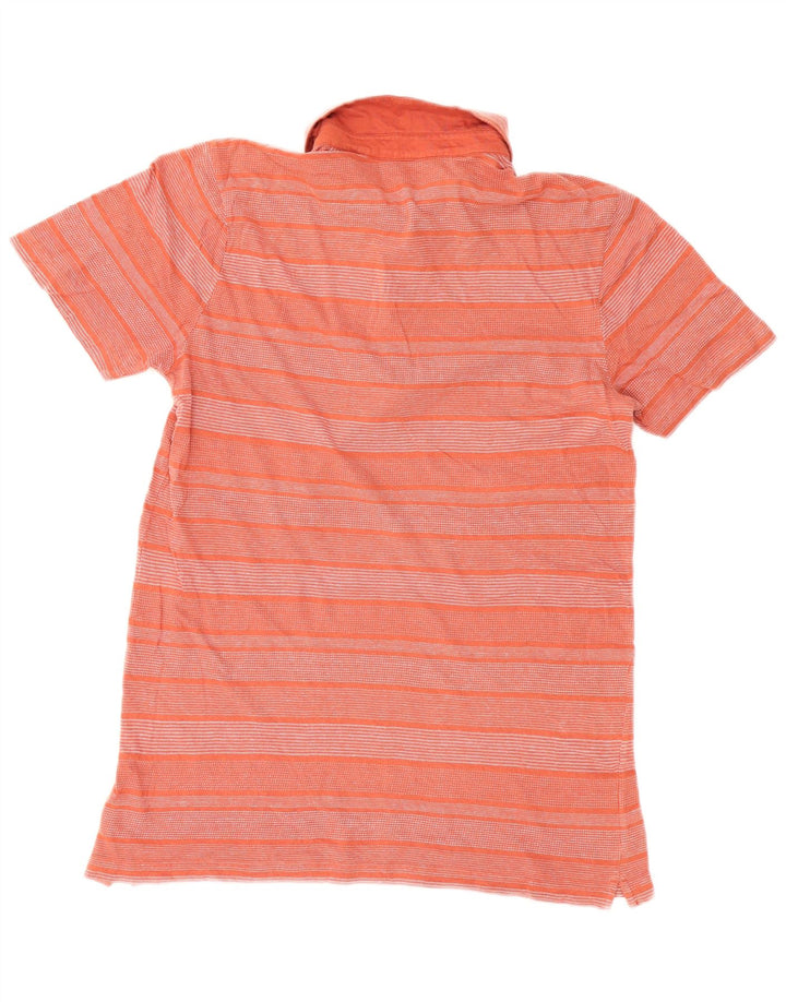 French Connection Herre poloshirt Stor orange stribet bomuld