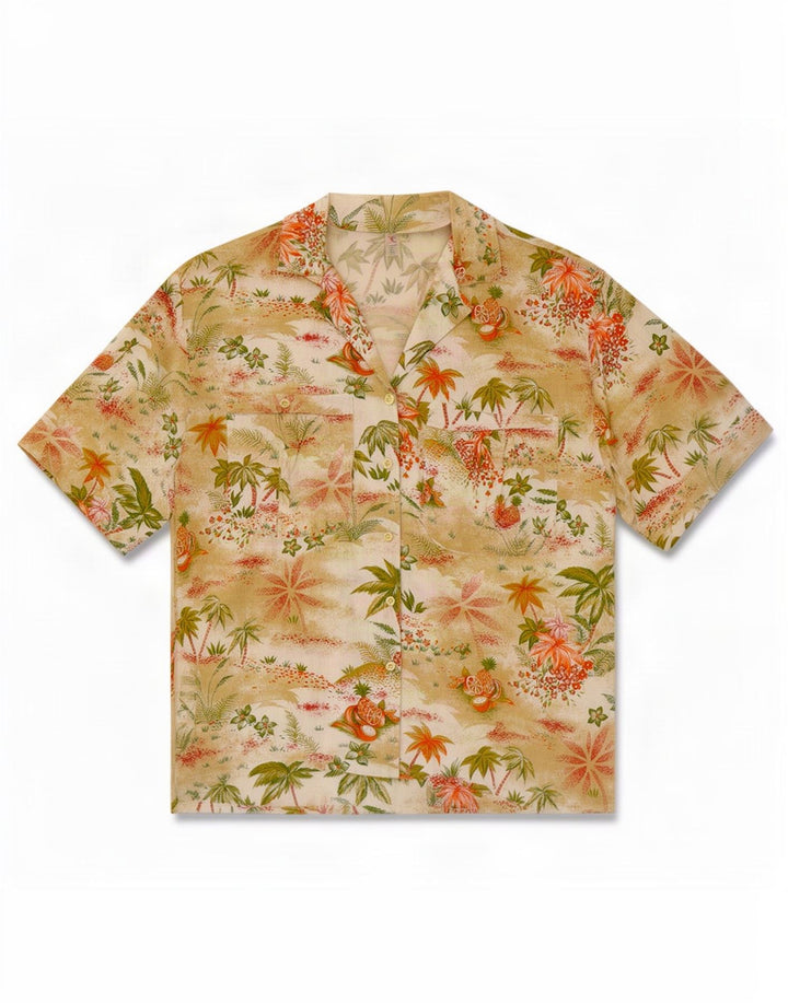 Vintage hawaiiansk skjorte til kvinder IT 42 Medium flerfarvet blomster