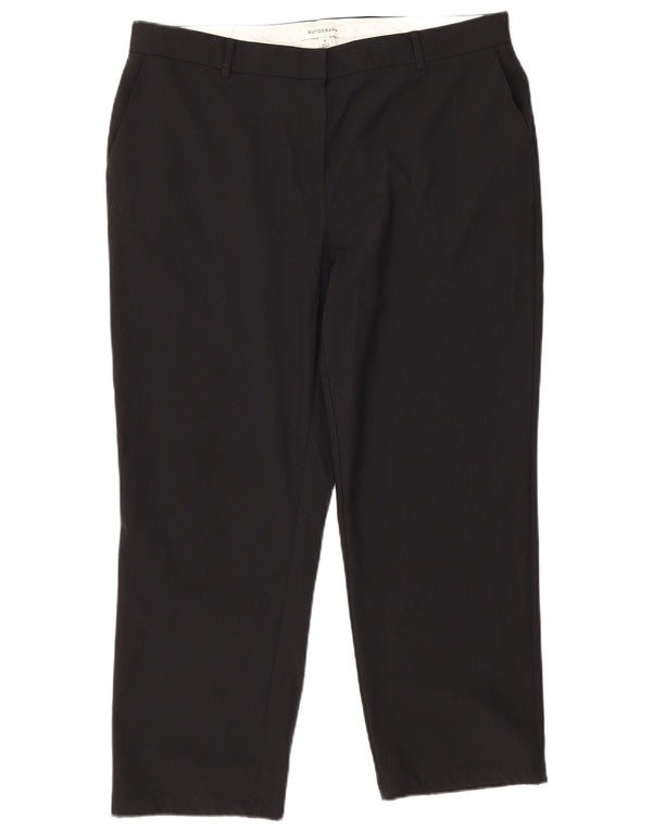 Marks & Spencer Kvinder Autograph Crop Suit Bukser UK 18 XL W36 L26 Sort