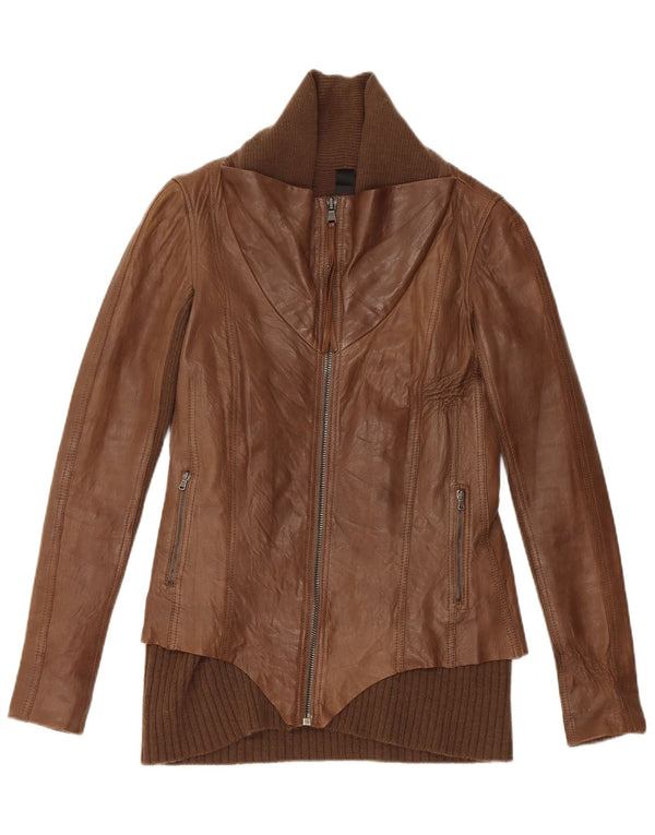 Vintage læderjakke til kvinder UK 10 Lille brunt læder