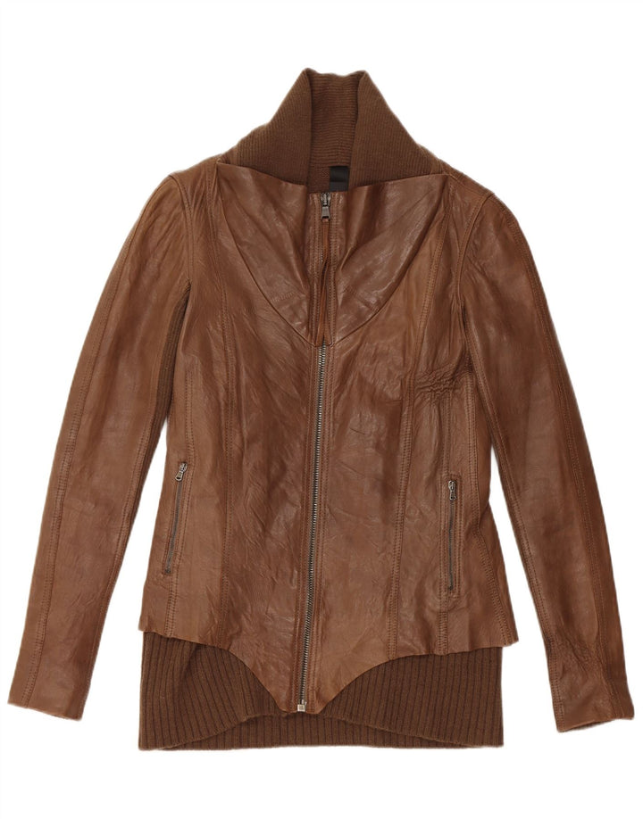 Vintage læderjakke til kvinder UK 10 Lille brunt læder