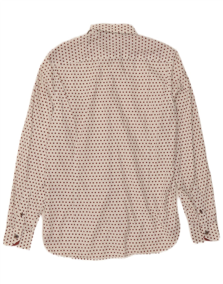 Ted Baker herreskjorte str. 3 Medium Hvid plettet bomuld