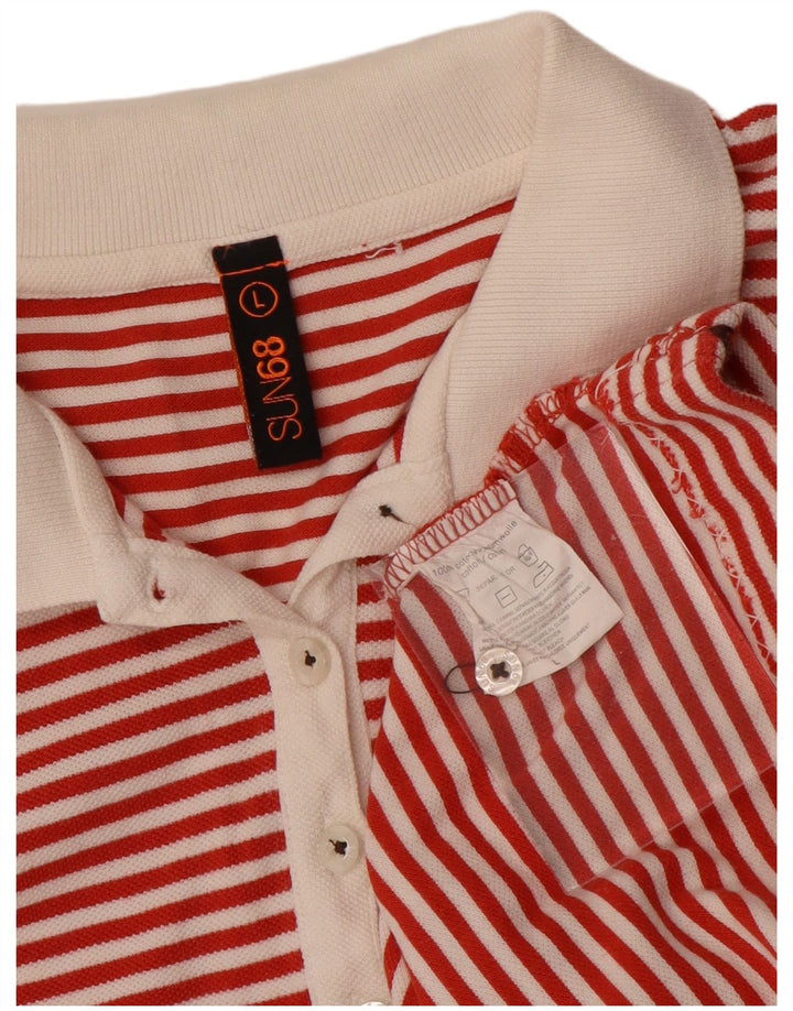 SUN68 Dame poloshirt UK 14 Stor rødstribet bomuld