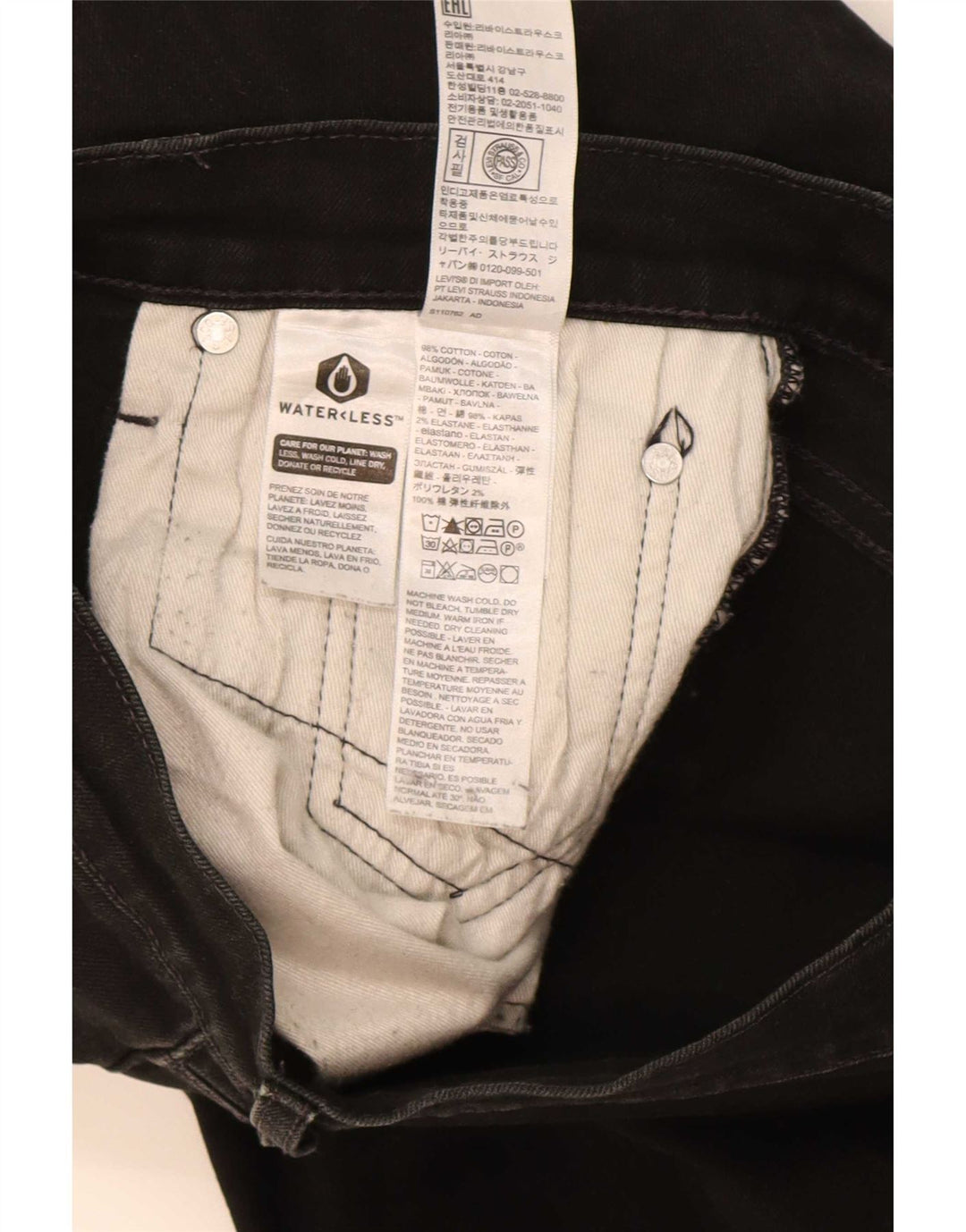 Levi's Straight Jeans til mænd W30 L32 Sort bomuld