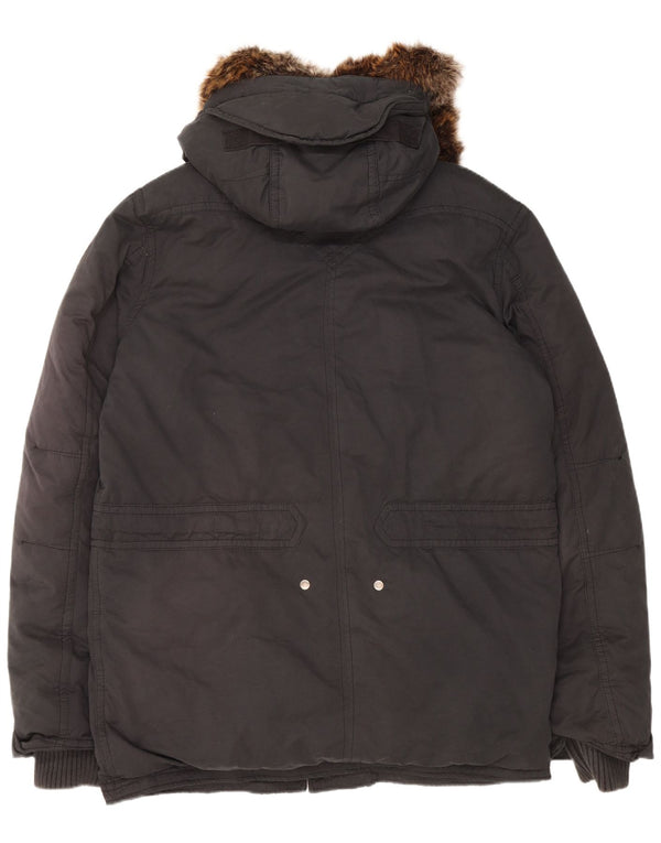 Levi's Herre hættepolstret frakke UK 42 XL sort polyester