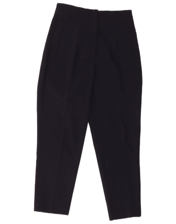 Zara Womens Crop Tapered Suit Bukser Medium W28 L26 Marineblå Polyester