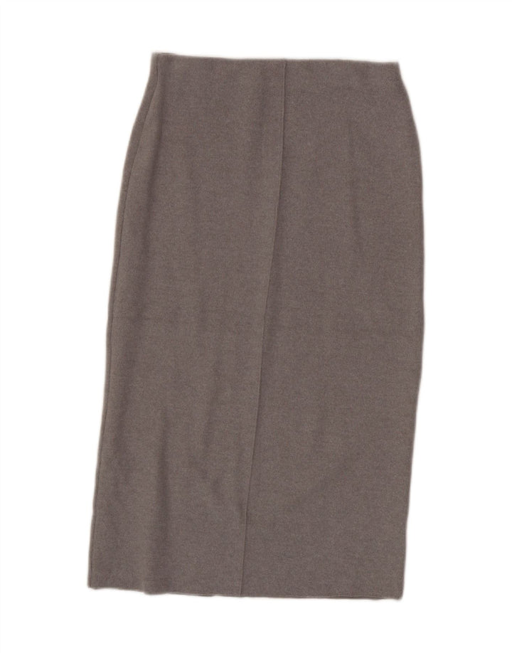 Zara Midi-nederdel med høj talje til kvinder Medium W28 Grå polyester