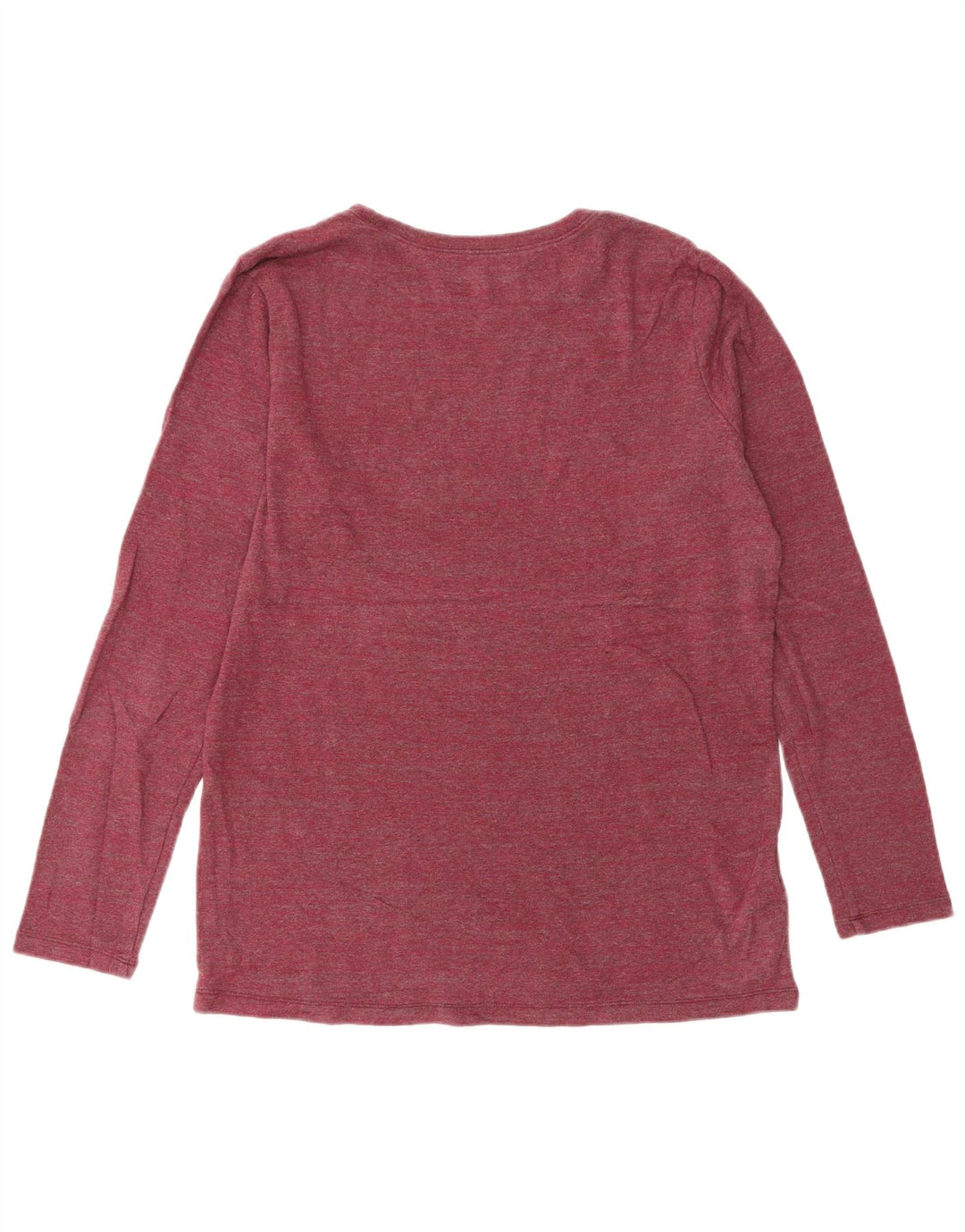Eddie Bauer Dame Top Langærmet UK 14 Large Bourgogne Bomuld
