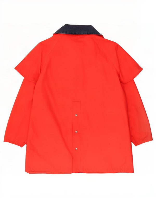Puffa Dame Oversized Capelet Coat UK 18 XL Rød Colourblock Polyester