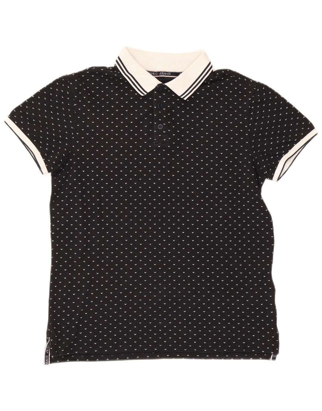 Armani Herre Regular Polo Shirt Lille sort plettet bomuld