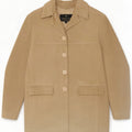 Vintage Dame Ruskindsjakke IT 40 Lille Beige Læder