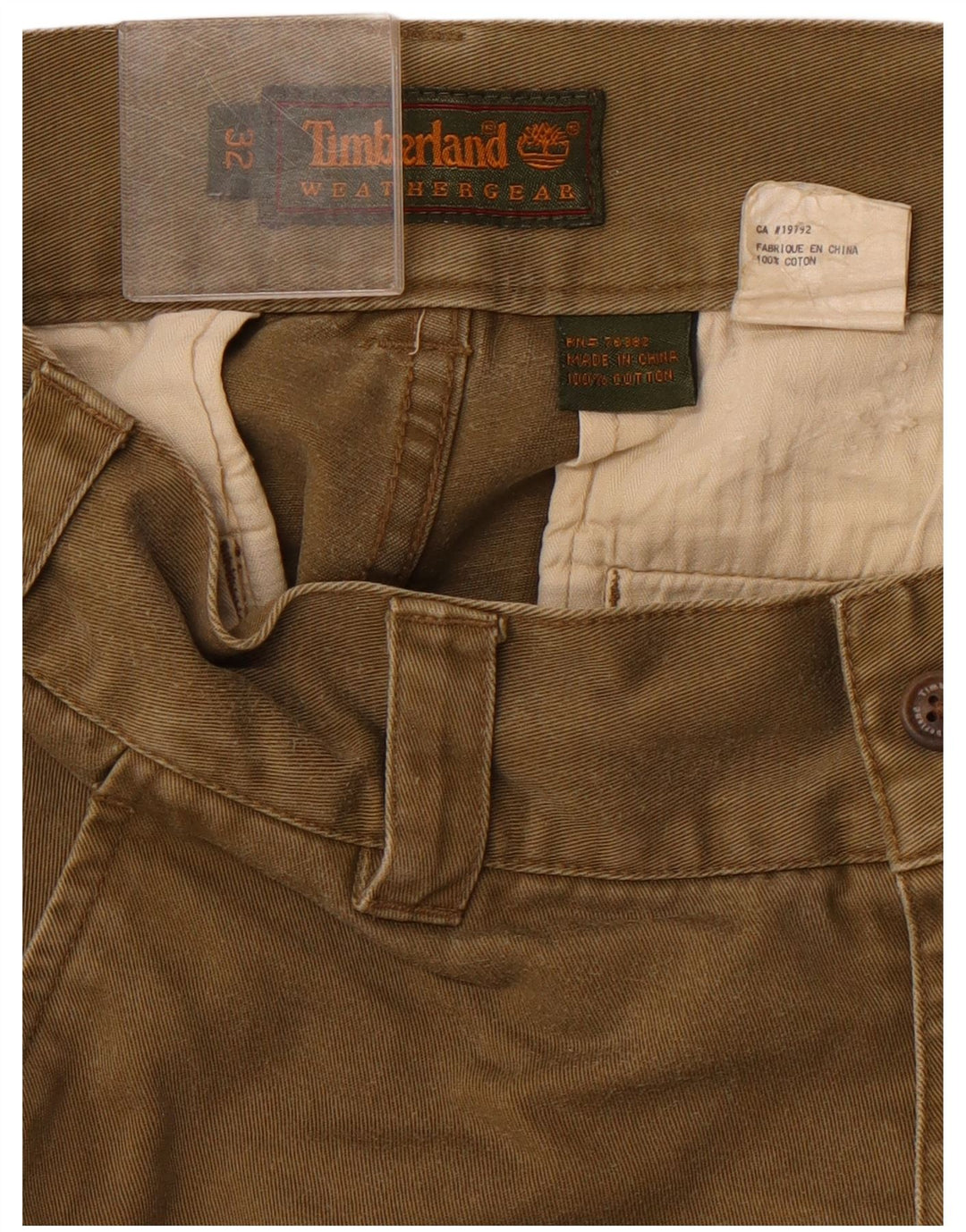 TIMBERLAND Herre Weathergear Cargo Shorts W32 Medium Khaki Bomuld