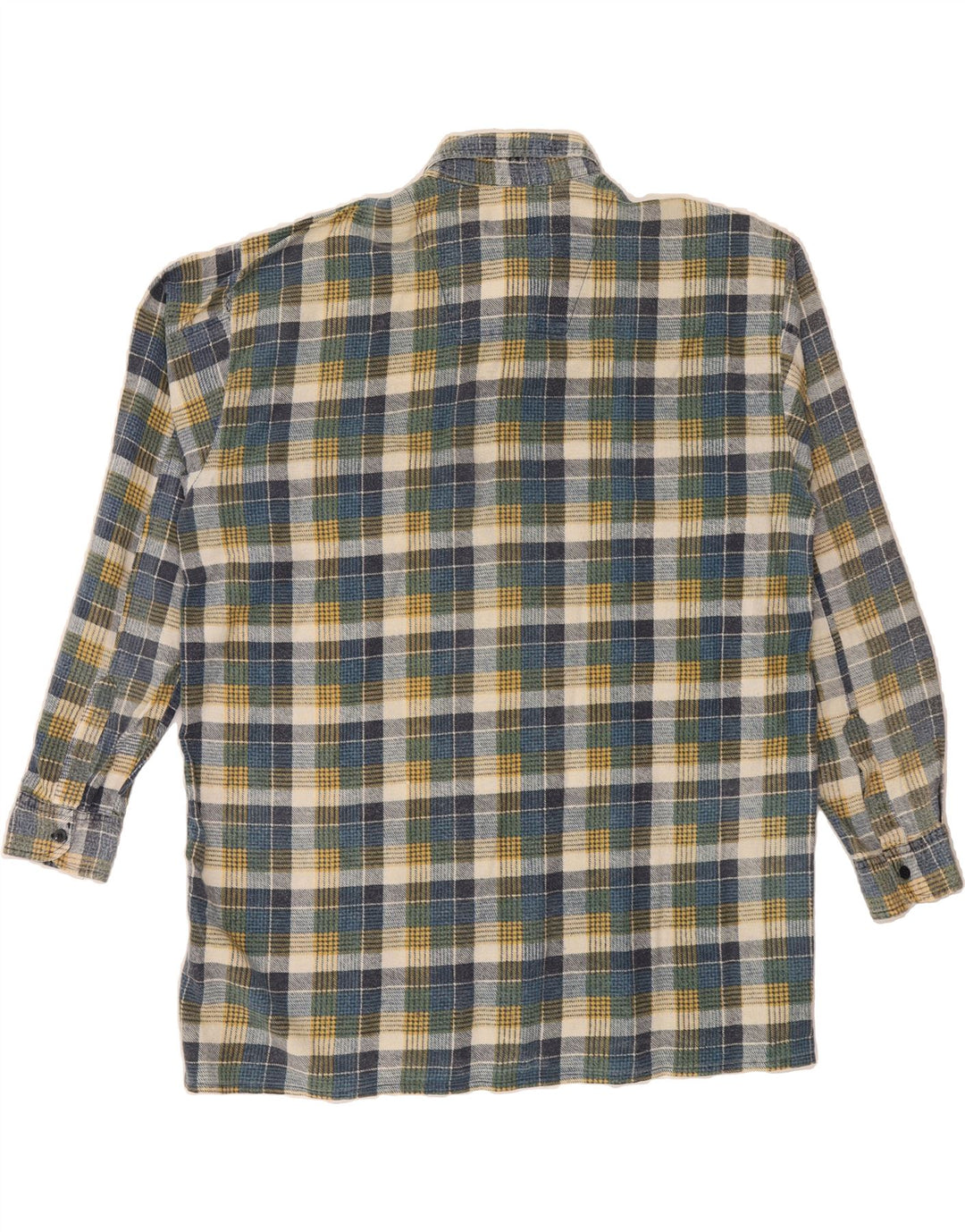 VINTAGE Mens Flannel Shirt Size 43/44 XL Blue Check Cotton Vintage Vintage and Second-Hand Vintage from Messina Hembry 