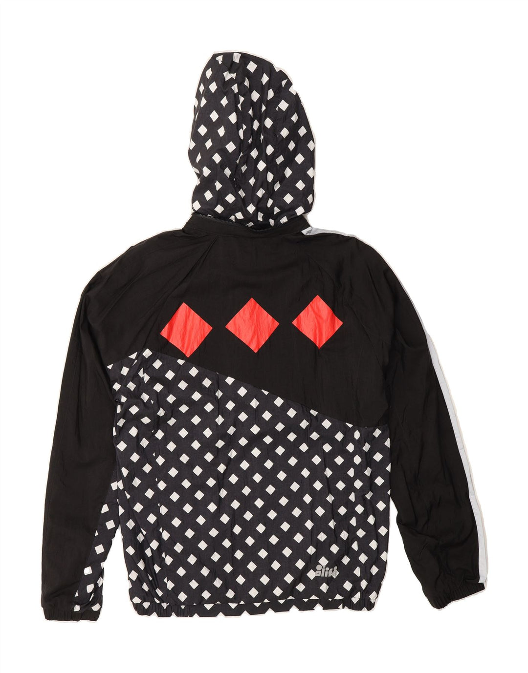 PUMA Mens Pullover Hooded Rain Jacket UK 36 Small Black Argyle/Diamond Vintage Puma and Second-Hand Puma from Messina Hembry 