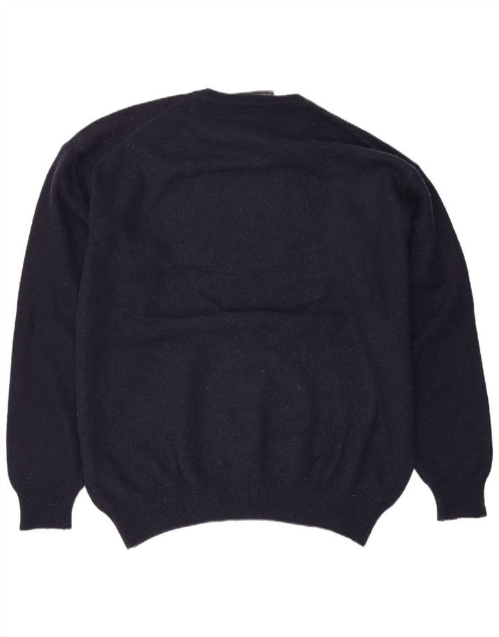Zara Herre sweater med rund hals XL marineblå uld