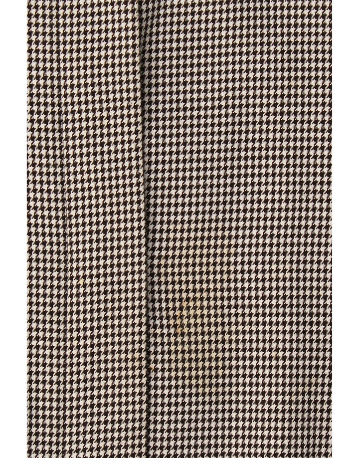Vintage bombeflyjakke til kvinder UK 20 2XL Sort Houndstooth Polyester