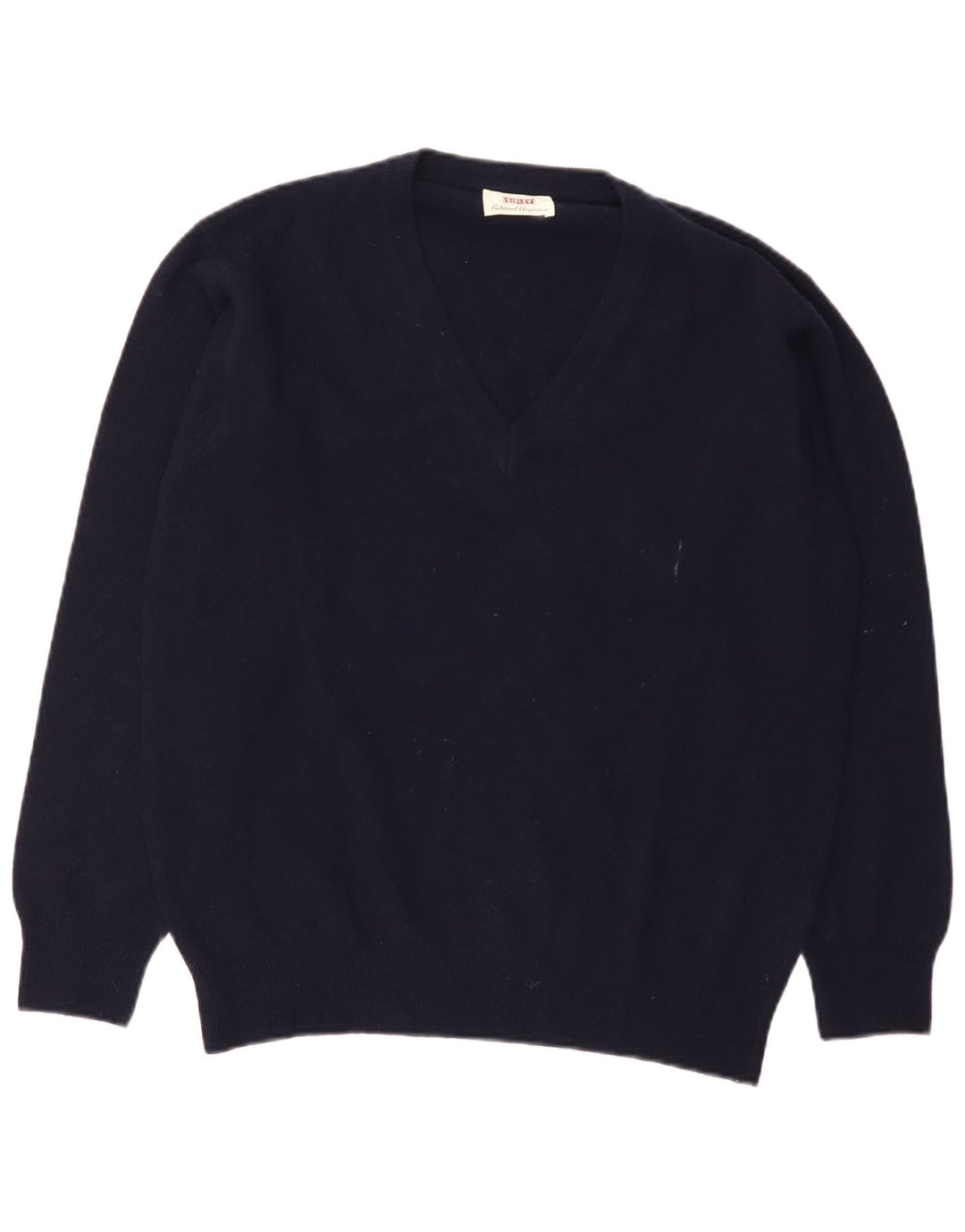 Sisley Herre V-hals sweater Medium Navy Blue Virgin Wool