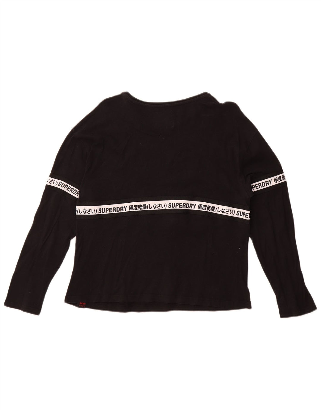 Superdry Dame Grafisk Top Langærmet UK 10 Small Black Bomuld