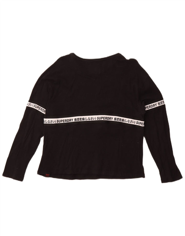 Superdry Dame Grafisk Top Langærmet UK 10 Small Black Bomuld