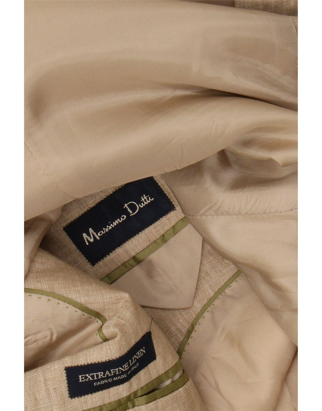 MASSIMO DUTTI Herre 3-knaps blazerjakke UK 38 Medium Beige Linned