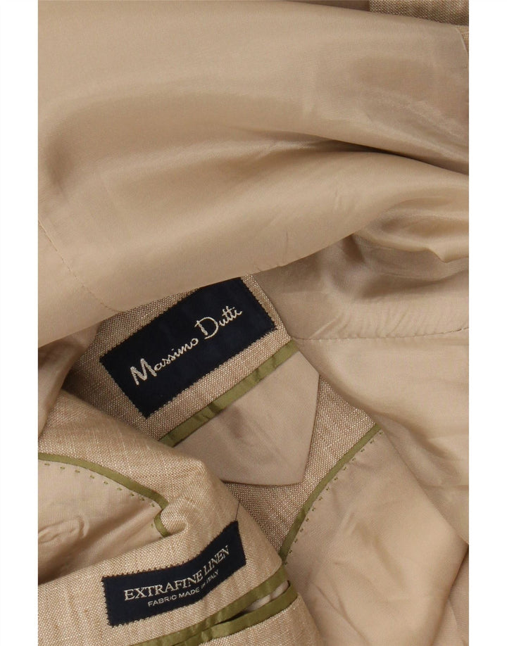 MASSIMO DUTTI Herre 3-knaps blazerjakke UK 38 Medium Beige Linned