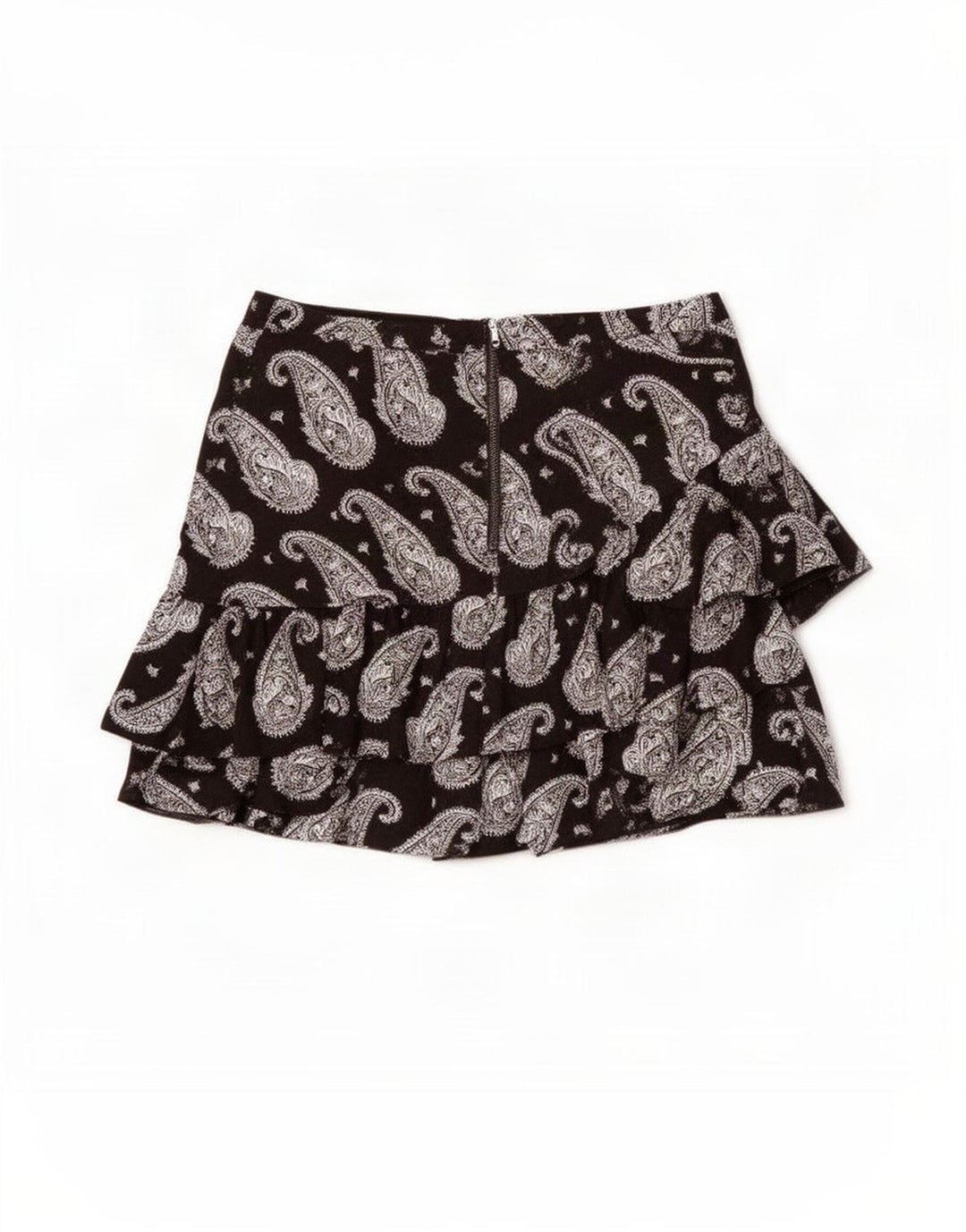 Ted Baker Dame Mini Flæse Nederdel Str. 4 Large W32 Sort Paisley Viscose