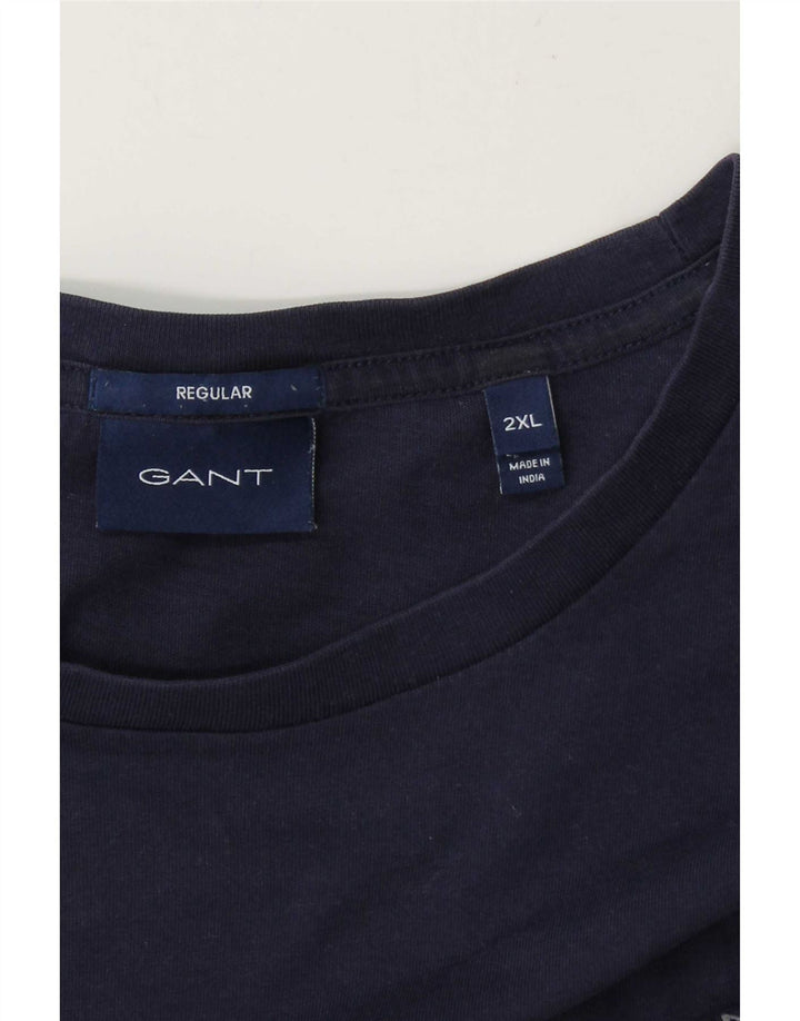 Gant Herre Regular T-Shirt Top 2XL Navy Blue