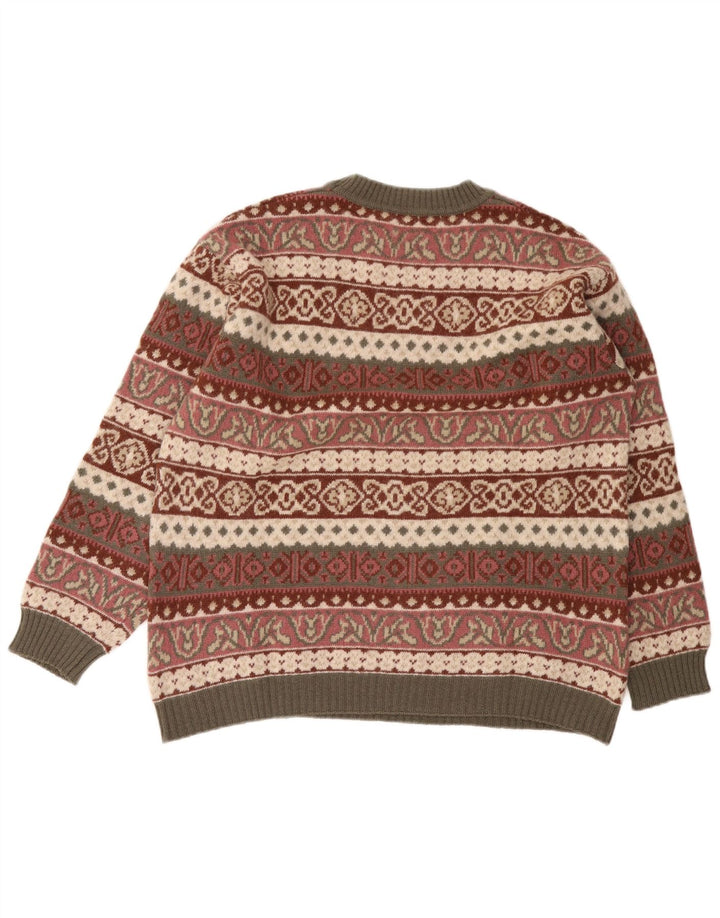 Sisley Herre trøjetrøje med rund hals XL flerfarvet Fair Isle