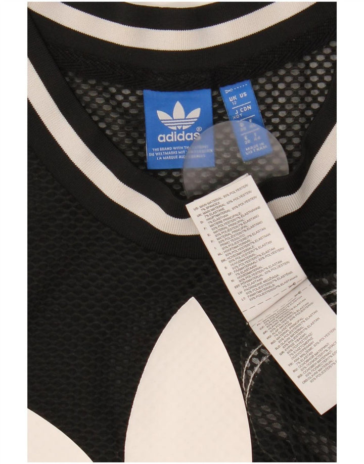 Adidas Dame Grafisk Vest Top UK 12 Medium Sort Polyester