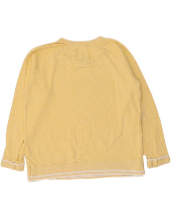 Besætningstøj Dame Sweatshirt Jumper UK 12 Mellem gul stribet bomuld