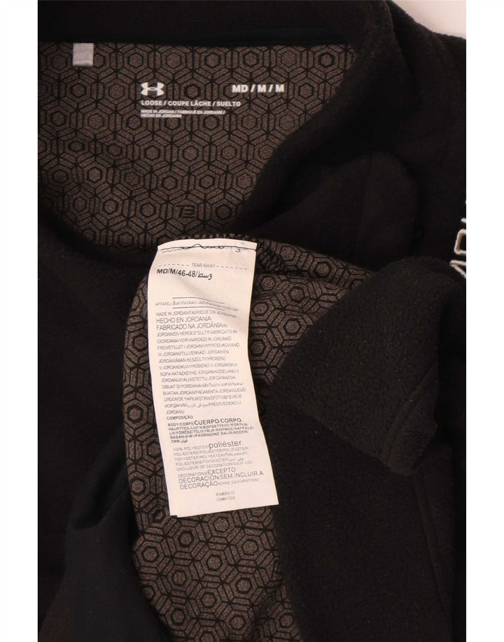 Under Armour Dame Grafisk Zip Neck Fleece Jumper UK 14 Medium Sort
